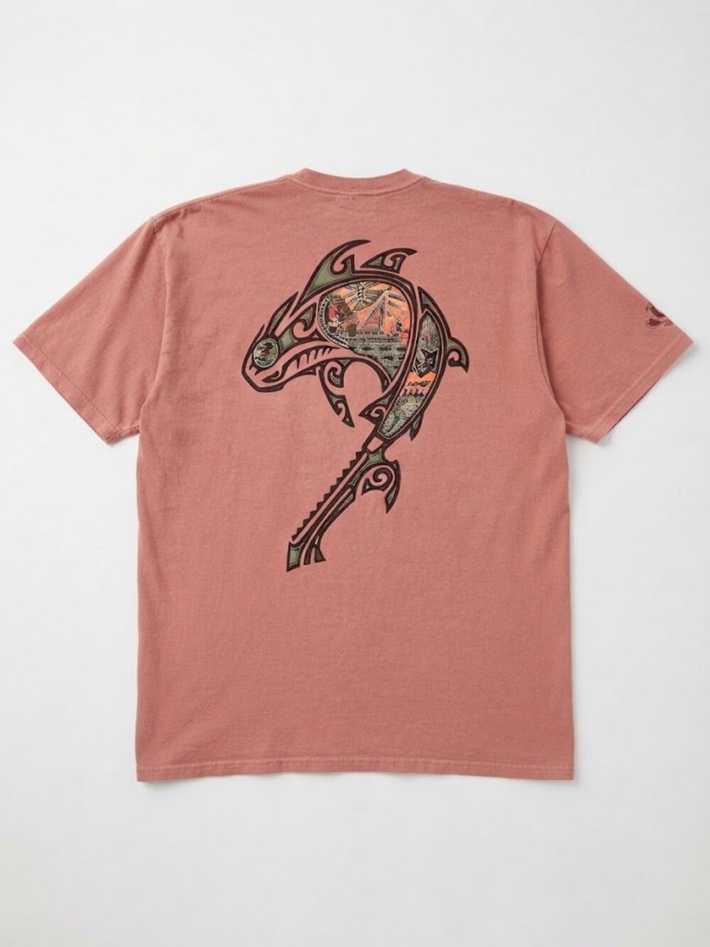 Chilli Dyed Tribal Shark Hawaii Graphic Short Sleeve Tee